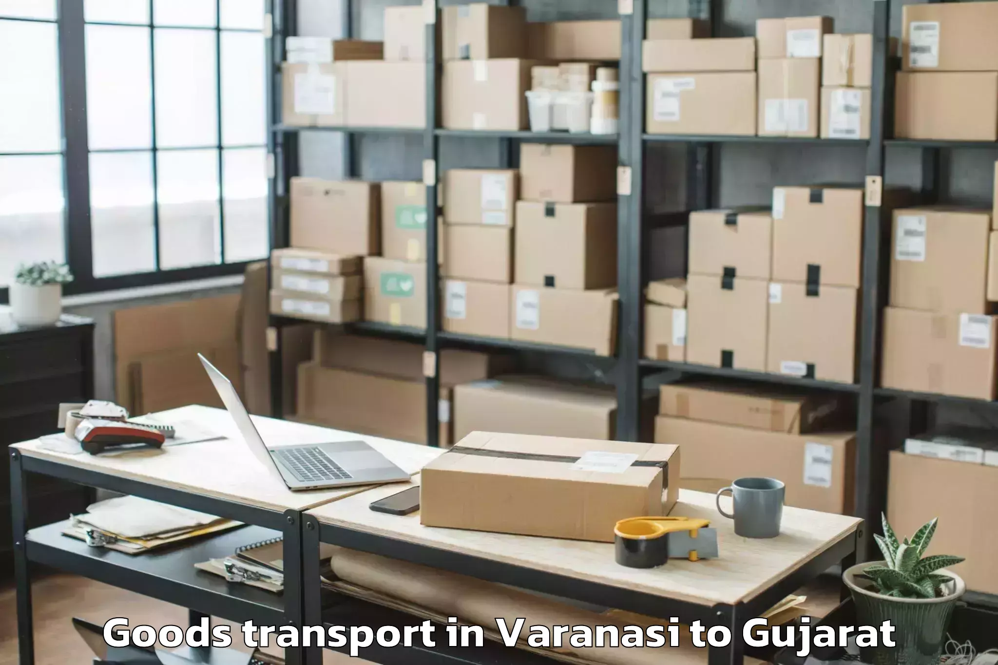 Easy Varanasi to Bhiloda Goods Transport Booking